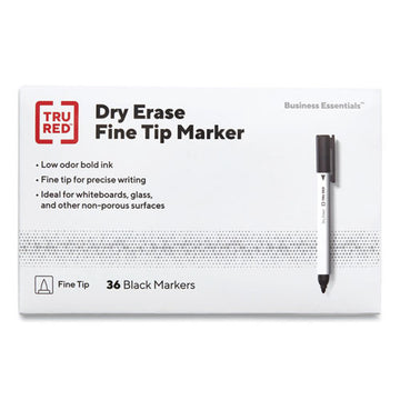 TRU RED™ Dry Erase Marker, Pen-style, Fine Bullet Tip, Black, Dozen freeshipping - TVN Wholesale